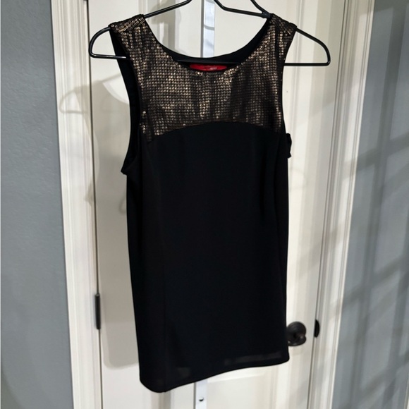 Narciso Rodriguez For Design Nation XS Black Gold Copper Sequin Tank Top Blouse. - Picture 2 of 5